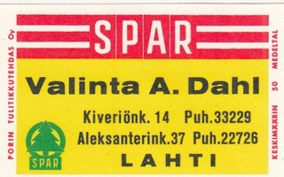 Lahti, Valinta A. Dahl, Spar    b329