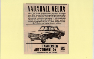 Vauxhall Velox 1963 - lehtimainos A5 laminoitu