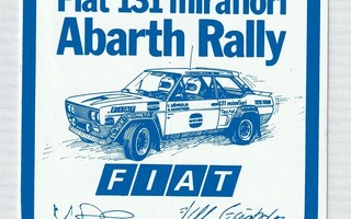 Vanha rallitarra: Fiat 131 Mirafiori Abarth Rally