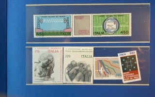 Italialaisia telekommunikaatio-aiheisia postimerkkejä 6 kpl