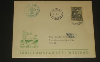 Partio Westend 1947 leima+kuori  21.7.47  erikoisleima