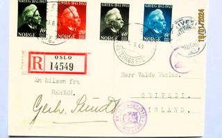 1943 Norja sens R kortti Orivedelle