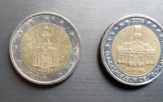 Saksa, erikoiseurot 2 €, Saarland 2009 ja Hessen 2015