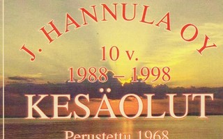 Oluetiketti J. Hannula Oy 10v. 1998 Kesäolut  p318
