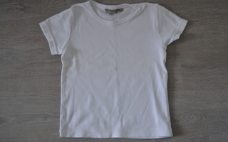 Lindex uudenveroinen valkoinen t-paita 116cm