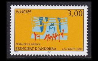 Andorra Fr 525 ** Europa kansalliset juhlat (1998)