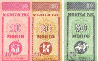 Mongolia 10, 20, 50 mongo 1983