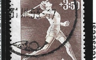 1945 Urheilumerkkejä Keihäs 7+3:50 mk leimattu LaPe 290