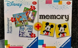 Disney kolme palapeliä ja muistipeli. Promo Uudenveroinen