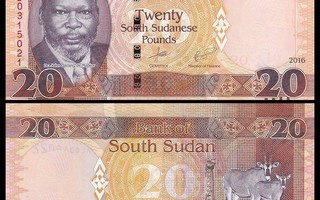 Etelä-Sudan 20 Pounds 2015(2016) P13 UNC