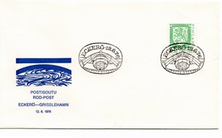 Eckerö: Postisoutu ( erikoisleima 12.6.1976)
