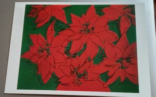 Andy Warhol "Poinsettia" postitettu joulukortti
