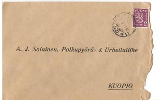 Kuopio/Turku,  v. 1932  firmakuori kotiseutukeräilijälle
