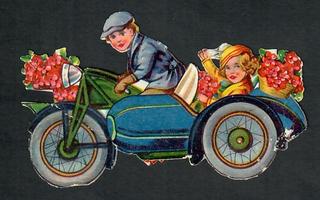 Wanha - Poika ajaa kukka-autoa, tyttö mukana - 1900-l alku