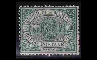 San Marino 1 (*) Käyttösarja numero 2 C (1877)