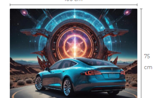 Uusi Tesla Model S alumiinitaulu koko 75 cm x 100 cm