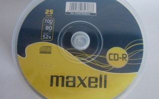 Maxell  CD-R  80 min.  25 pack , muutama ehkä otettu