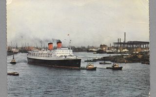 Hamburg Hafen Passagier-Schnelldampfer Hanseatic kulk. 1959