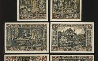 Saksa Notgeld 6 x 50 Pfg, Eisenach 1921