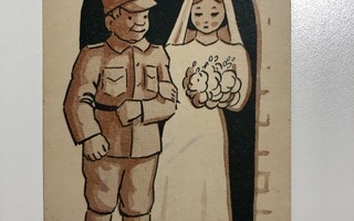 Sotilashäät postikortti vuodelta 1942