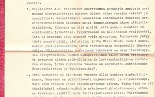 Kansallisliitto, Olavi Honka, vaali-monisteet  1961.