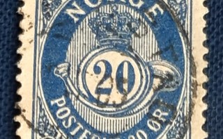 Norja o  1893-98 postitorvi ,  sininen  20 ö