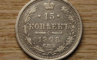 Hopea, 15 kopeekkaa,Venäjä 1908