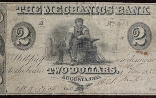 Georgia, Mechanics Bank 2 Dollars 1858