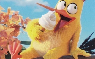 Angry Birds keltainen lintu syö jääteloä
