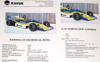 1995 Kavor Estonia 25 kilpa-auto esite - KUIN UUSI