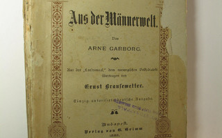 Arne Garborg : Aus der männerwelt (1888)