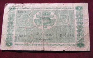 5 markkaa 1939 Litt.D