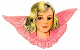 EO 5905 / Vaaleahiuksinen rosasiipinen enkeli. 1950-l.