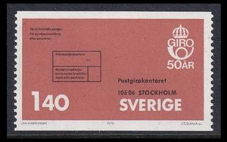 Ruotsi 891 ** Postisiirtopalvelu 50v (1975)