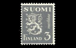 334 ** Leijona 3 mk harmaa (1947)