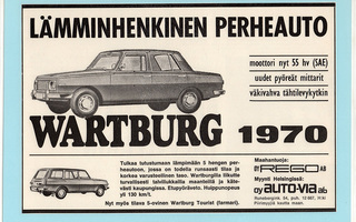 Wartburg malli 1970 - lehtimainos A5 laminoitu