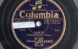 Savikiekko 1928 - Hannes Saari - Columbia 13401