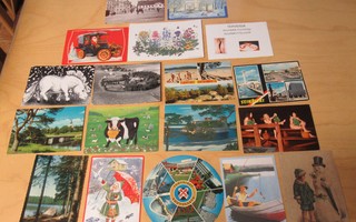 18 erilaista postikorttia kerralla