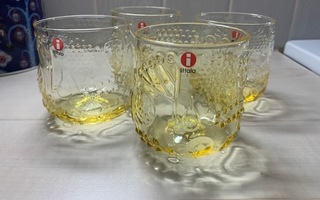 Iittala keltaiset FRUTTA lasit 4 kpl