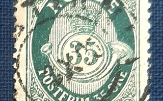 Norja 1893-98  Postitorvi sinervänvihreä  35 ö  o