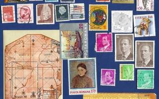 Sekalaisia postimerkkejä eri maista 26 kpl