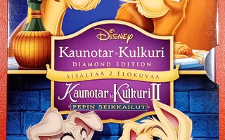 (SL) UUSI! 2 DVD) WALT DISNEY: Kaunotar ja Kulkuri 1 & 2 (II