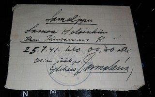 Lomalippu Saaren Vartiosto 1941 PK160/10
