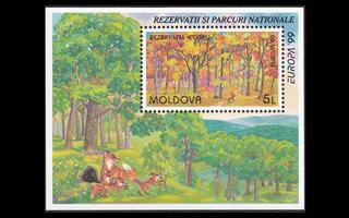 Moldova 307BL18 ** Europa luonnonpuistot (1999)