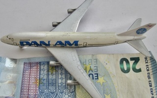 VANHA Pienoismalli Lentokone Boeing 747 Pan Am Metalli Saksa