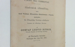 Gustaf Ludvig Björck : Agurs och lemuels ordspråk (1865)