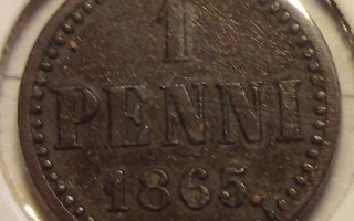 1 penni 1865 tyyppi 2.1 kl1