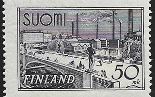 1942 M-30 Tampere 50 mk harmaanvioletti ** Lape 259 b SP Lm5