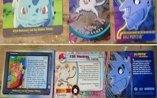 Ensimmäisiä Pokemon kortteja 90 luvun ja 2000 luvun välistä
