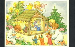 Joulukortti - Hanna Helwig - Jouluseimi ja enkelit